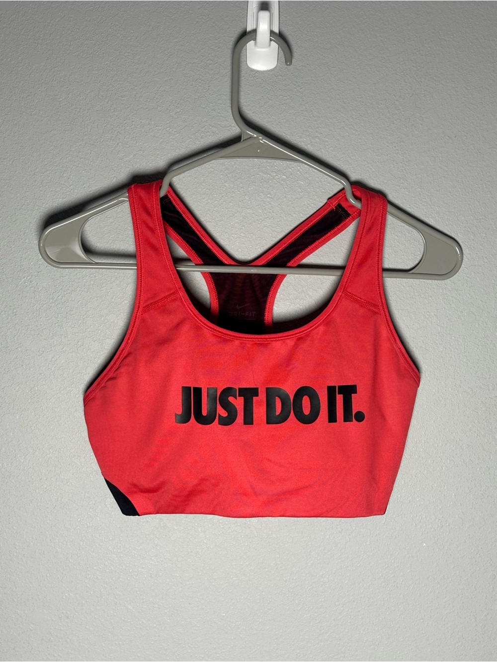 Nike Coral Red 'Just Do It.' Racerback Sports Crop Bra